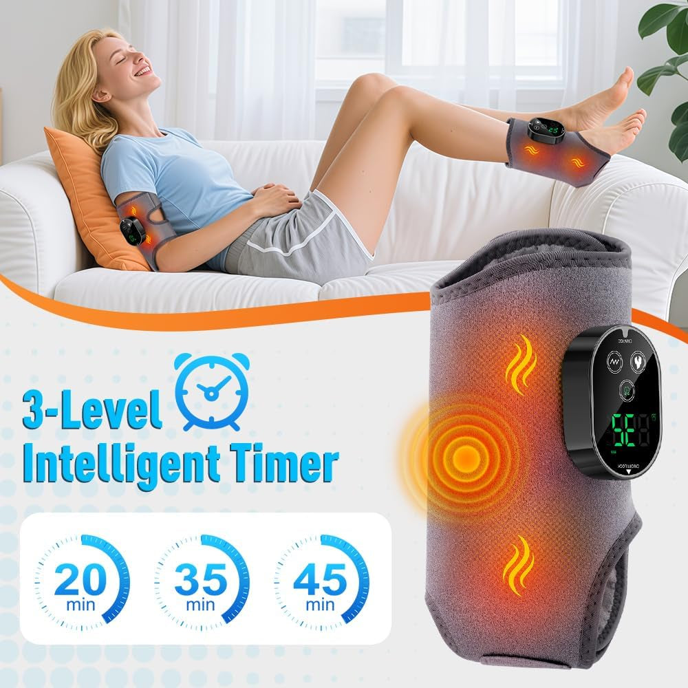 2-Pack Foot Renew Foot Massager, Cordless Ankle Heating Pad with Massager