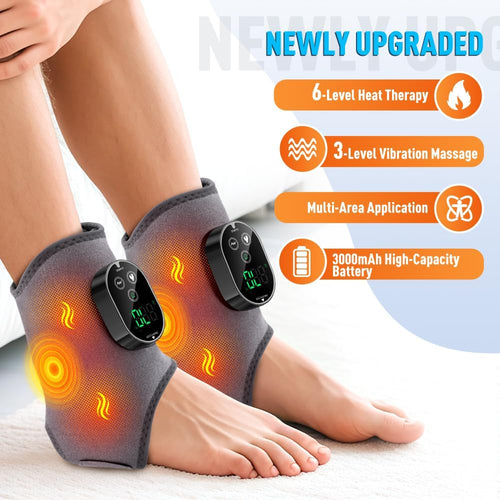 2-Pack Foot Renew Foot Massager, Cordless Ankle Heating Pad with Massager