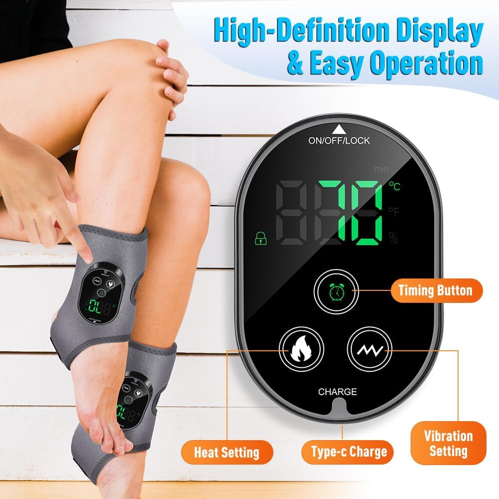 2-Pack Foot Renew Foot Massager, Cordless Ankle Heating Pad with Massager