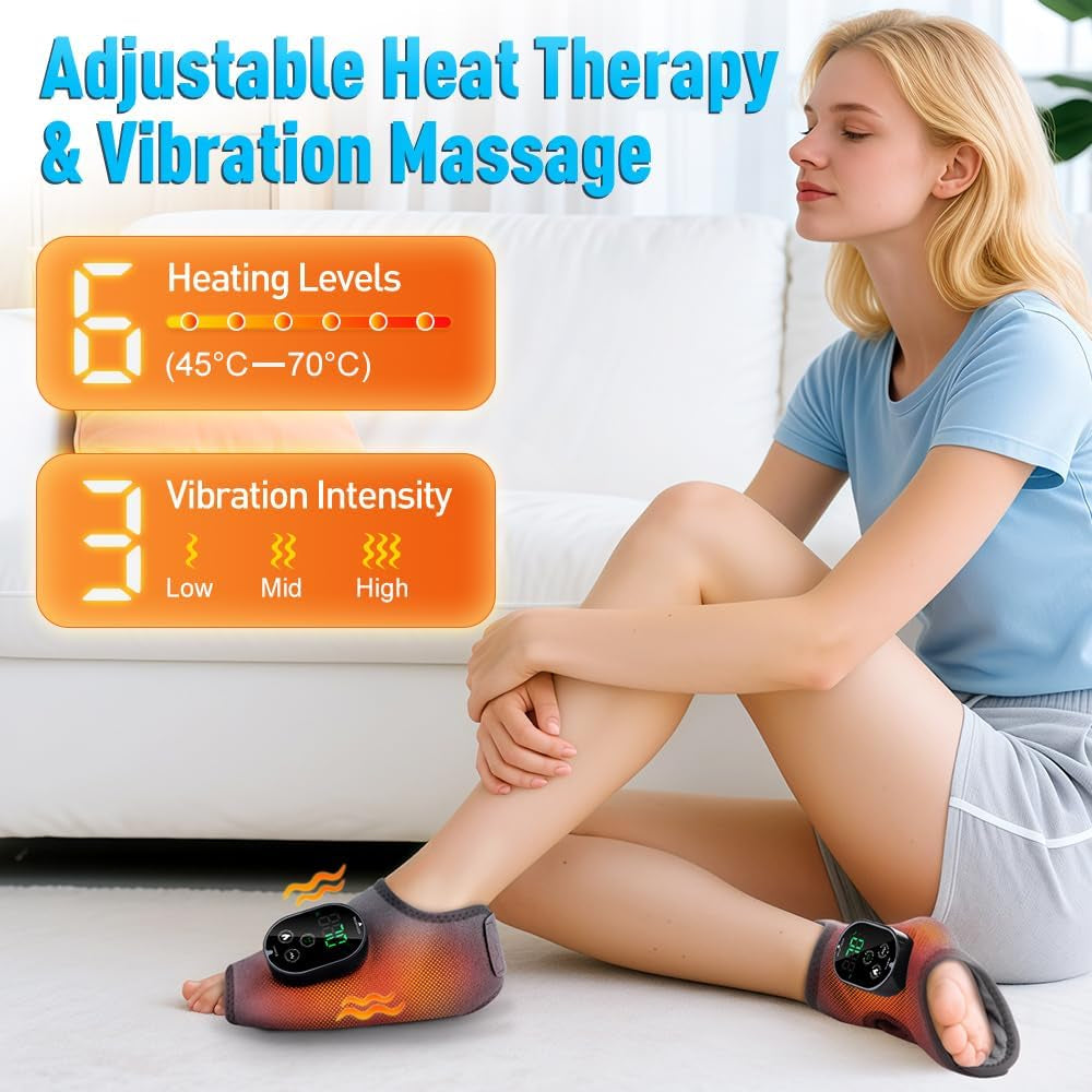 2-Pack Foot Renew Foot Massager, Cordless Ankle Heating Pad with Massager